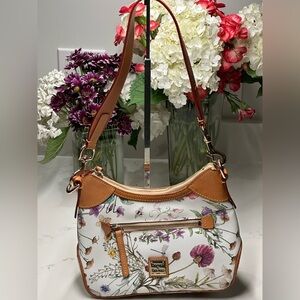 Dooney & Bourke Floral Leather Shoulder Bag + D & B Dusty